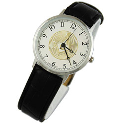 Leather Masonic Wrist Watch - [Silver]