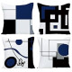 Blue Geometric Decorative Cushion Pillow Covers Set of 4