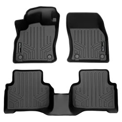 Custom Fit Floor Mats 2 Row Liner Set Black Compatible