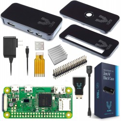 aspberry Pi Zero W Basic Starter Kit- Black Case Edition-Includes Pi Zero W -Power Supply & Premium Black Case