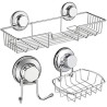 Pack 2 of Shower Caddy Basket Shelf & Soap Dish