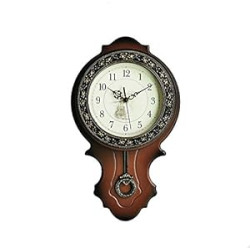 Retro European Style Simulated Wood Pendulum Wall Clock