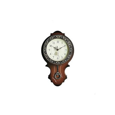 Retro European Style Simulated Wood Pendulum Wall Clock