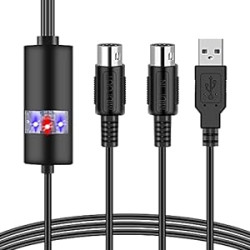 USB MIDI Cable-Upgrade Professional MIDI to USB in-Out Cable
