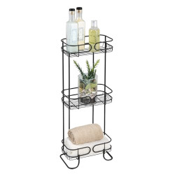 Steel Bathroom Caddy Organizer with Three Wire Basket Shelves