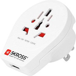Skross World to USA USB Travel Adaptor, White