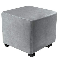 Pack 2 of Ottoman Covers Slipcover Square Ottoman Covers Protector