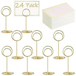 Pack 5 of 24 Pcs Premium Mini Table Number Holders and 24 Pcs Place Cards