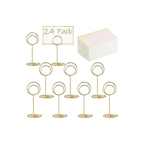 Pack 5 of 24 Pcs Premium Mini Table Number Holders and 24 Pcs Place Cards