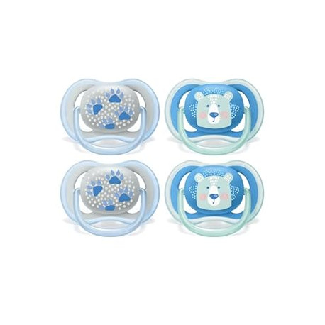 Philips AVENT Ultra Air Pacifier, 6-18 Months, Bear/paw, 4 Pack, SCF085/09