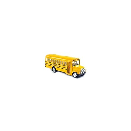6 inch Long-Nose School Bus Die Cast Metal Model Toy Car w/Pullback Action