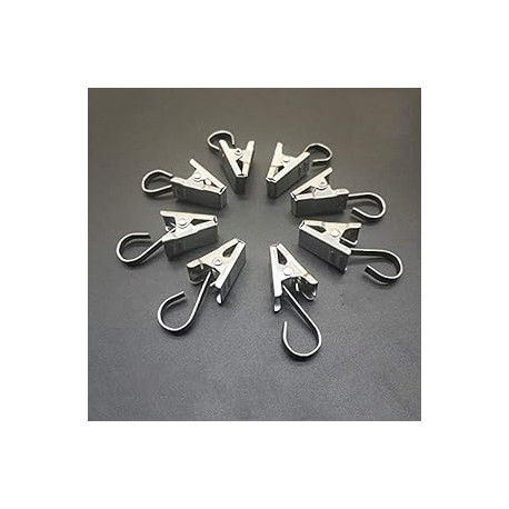 Stainless Steel Curtain Clips Hooks - Coideal 100 Pack Silver