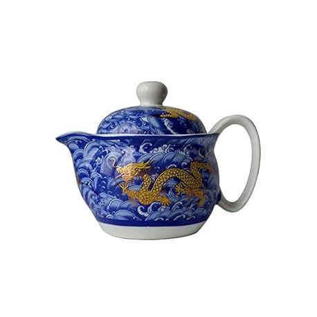 Teapot Blue China Porcelain 12oz Dragon