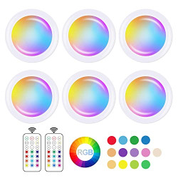 13 Color LED Puck Lights with Remote Control