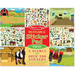 Melissa & Doug Reusable Sticker Pad: Farm - 280+ Stickers, 5 Scenes