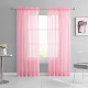 2 Pieces Pink Sheer Curtains 84 Inch Length
