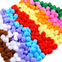 600 Pieces 1 Inch Pom Poms and 2000 Pieces 1 cm Pompoms