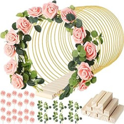 15 Pcs Metal Floral Centerpiece Table Decorations Hoop Centerpiece