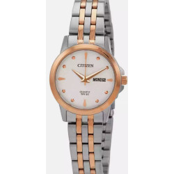 Citizen Quartz Silver Dial Two-tone Ladies Watch