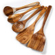 Wooden Kitchen Utensils Set, 5 PCs Natural Acacia