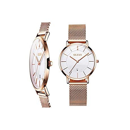 Ultra Thin Watches for Women Waterproof Fashion Rose Gold