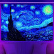 Blacklight Starry Night Tapestry