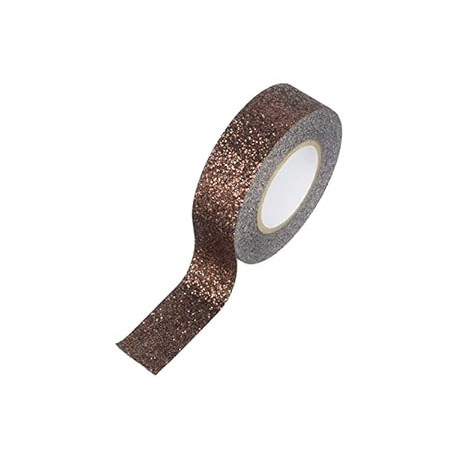 Glitter Tape, 15mm by 5m, Brown