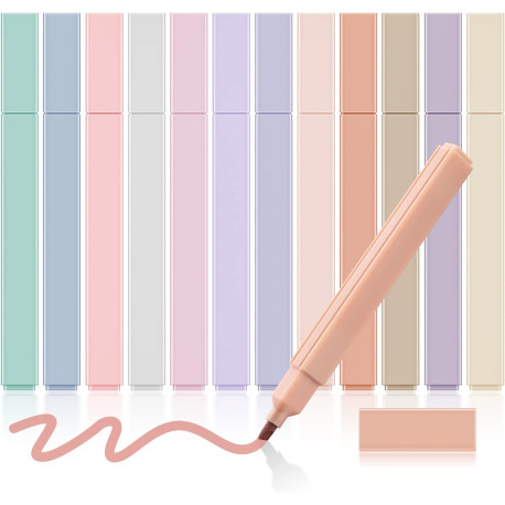 Pastel Pens Aesthetic Highlighters Cute Highlighter 12 Colors