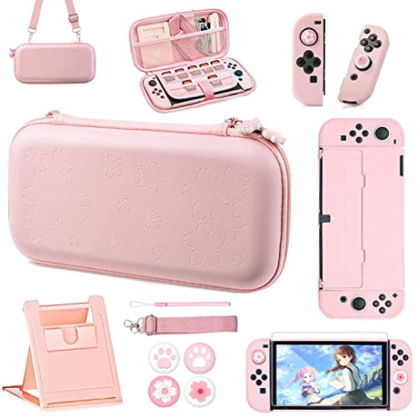 Pink Travel Carrying Case Accessories Kit Compatible