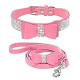 Rhinestone Bling Leather Dog Collar