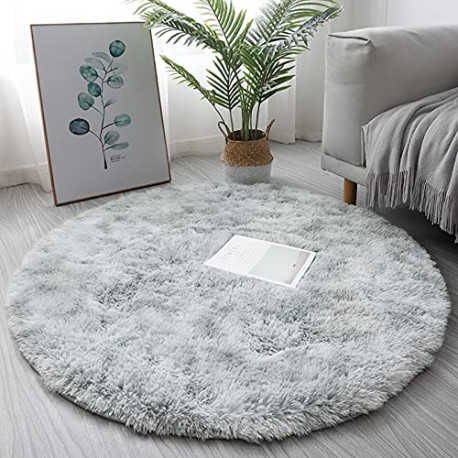 4x4 Soft Round Area Rug for Bedroom