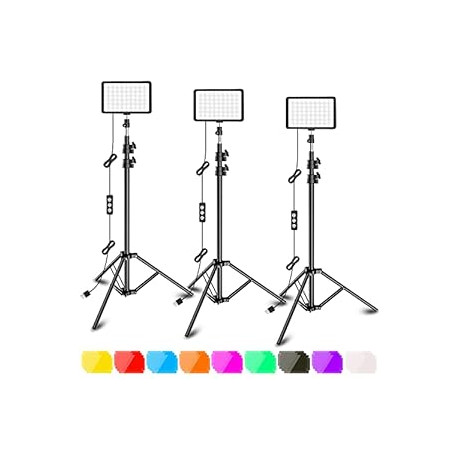 Photography Lighting Kit Dimmable 5600K USB Led Video Studio Streaming Lights