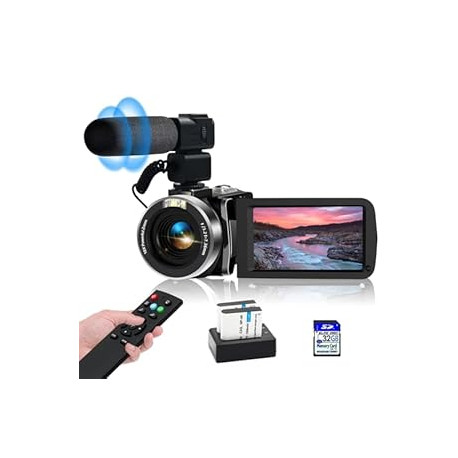 Camcorders Video Camera 4k with 3" Touch Screen and 32G Card
