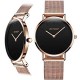 Women's Rose Gold Quartz Watch Gift Set Waterproof Lady Watch