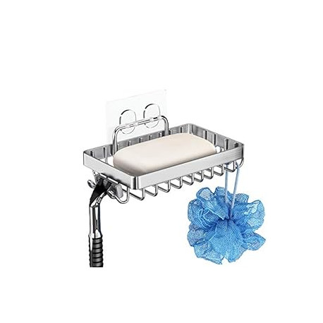 Shower Soap Holder with 4 Hooks