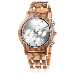 Mens Wooden Watches Luxury Wood Metal Strap