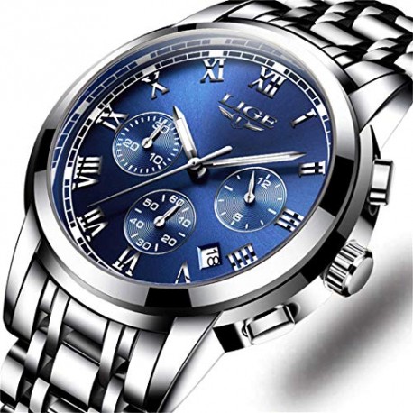 Watch Men Fashion Sport Quartz Clock Mens Full Steel Dress