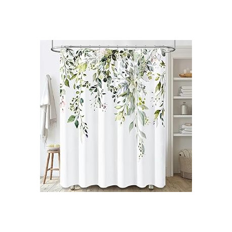 Plant Shower Curtain, Floral Fabric Shower Curtain Se