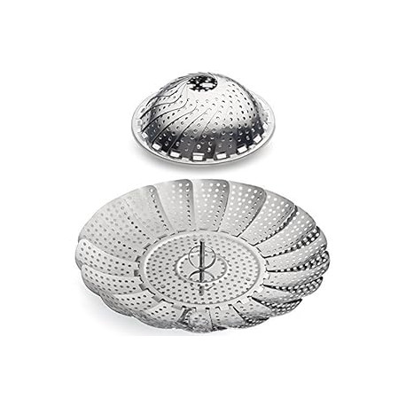 Vegetable Steamer - 5.3" to 9.3" - 100% Stainless Steel
