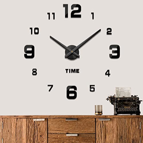 Wall Clock Large 3D Wall Watch Mirror Numbers