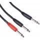 Stereo 1/4"(M)-Dual Mono 1/4, 6"