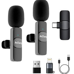 2 Pack Wireless Lavalier Microphone for iPhone