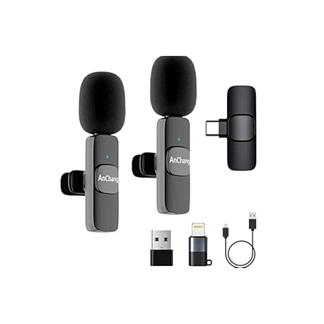 2 Pack Wireless Lavalier Microphone for iPhone