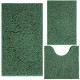 Green Bathroom Rug Chenille 3-Piece
