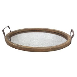 Brown Oval Wood Serving Tray
