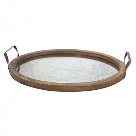 Brown Oval Wood Serving Tray