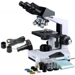 Digital Compound Binocular Microscope, WF10x and WF20x Eyepieces