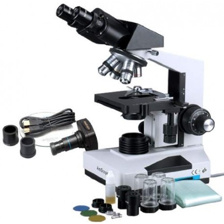 Digital Compound Binocular Microscope, WF10x and WF20x Eyepieces