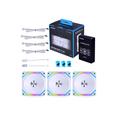 Pack 2 of Fan 120mm Triple Pack White SL120V2-3W