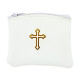 Catholic Rosary Pouch in Genuine Leather (White)